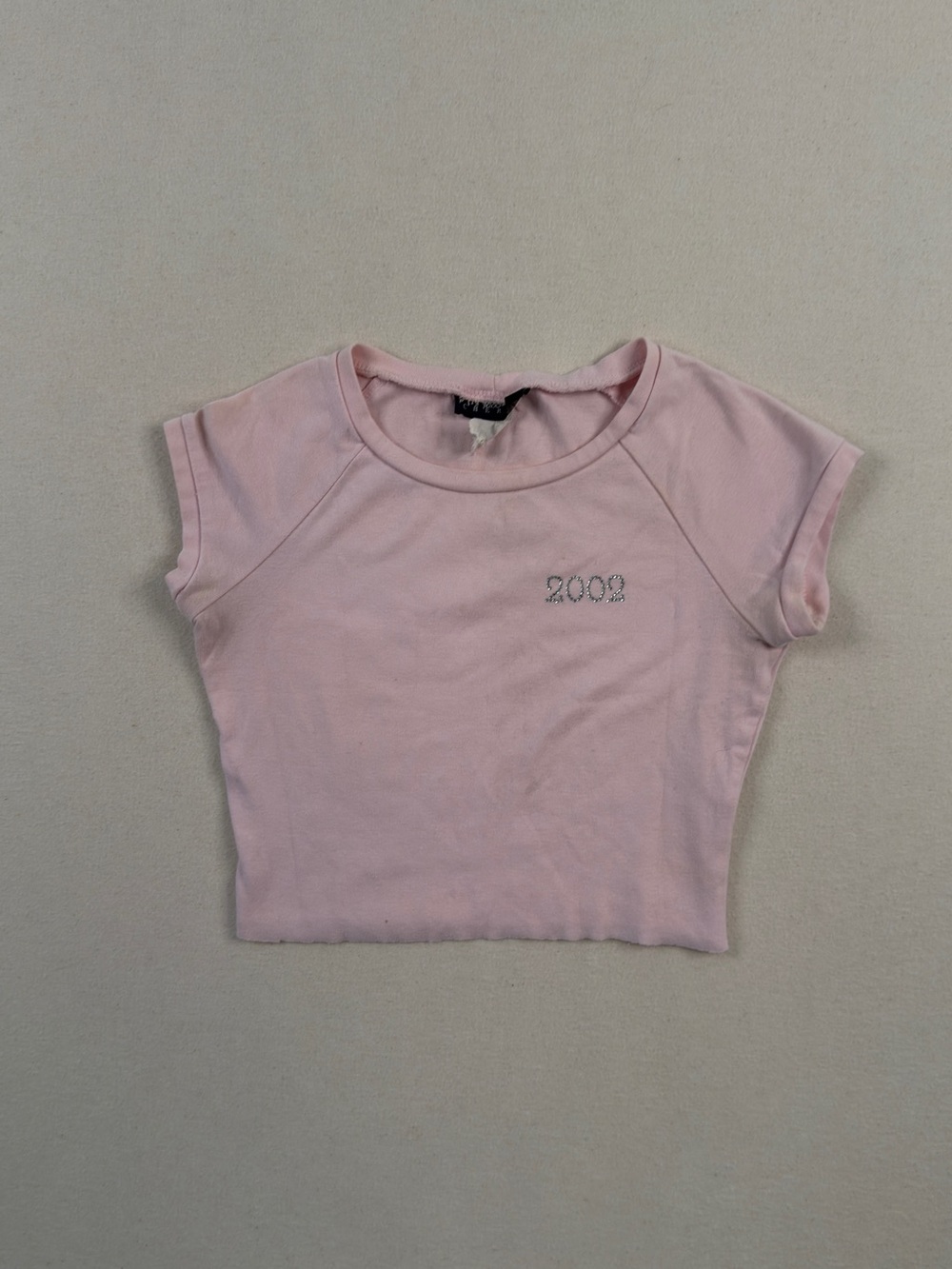 Cherokee 2002 Rhinestone Baby Tee Pink Y2K Crop Top Size S